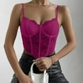 thumbnail image 2 of MESSUEN Corset Tops for Women Lace Corset Tops for Women V-neck Chemise Women's Sexy Floral Lace Mesh Corset Vest Spaghetti Strap Tops Going Out Womens Shirt Ladies Tops Red 2 M, 2 of 7