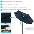 thumbnail image 3 of Sunnydaze 96" Navy Blue Solid Octagon Market Umbrella with Solar-Powered LEDs, 3 of 14