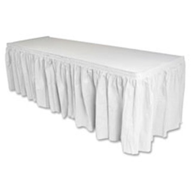Plinthe de Table en Polyester Plissé, 29 Po x 14 Pi, Noir