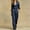 Navy, variant on IUYRTFE Women Solid Color Long Sleeve Button Down Jumpsuit Wide Leg Pants with Pockets for Casual Daily Wear