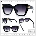 thumbnail image 2 of Womens Minimal Ornate Metal Hinge Thick Plastic Horn Rim Fashion Sunglasses Black - Smoke, 2 of 8