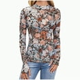 thumbnail image 2 of Towmus Womens Lace Long Sleeve Mesh Top Floral Neck Going Out Top Sheer Blouse Fashion Fall Outfits 2025, 2 of 6