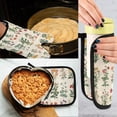 thumbnail image 5 of Yayeee Oven Mitts and Pot Holder Set of 2 Heat Resistant Kitchen Gloves Baking Hot Pad, Red Floral, 5 of 5