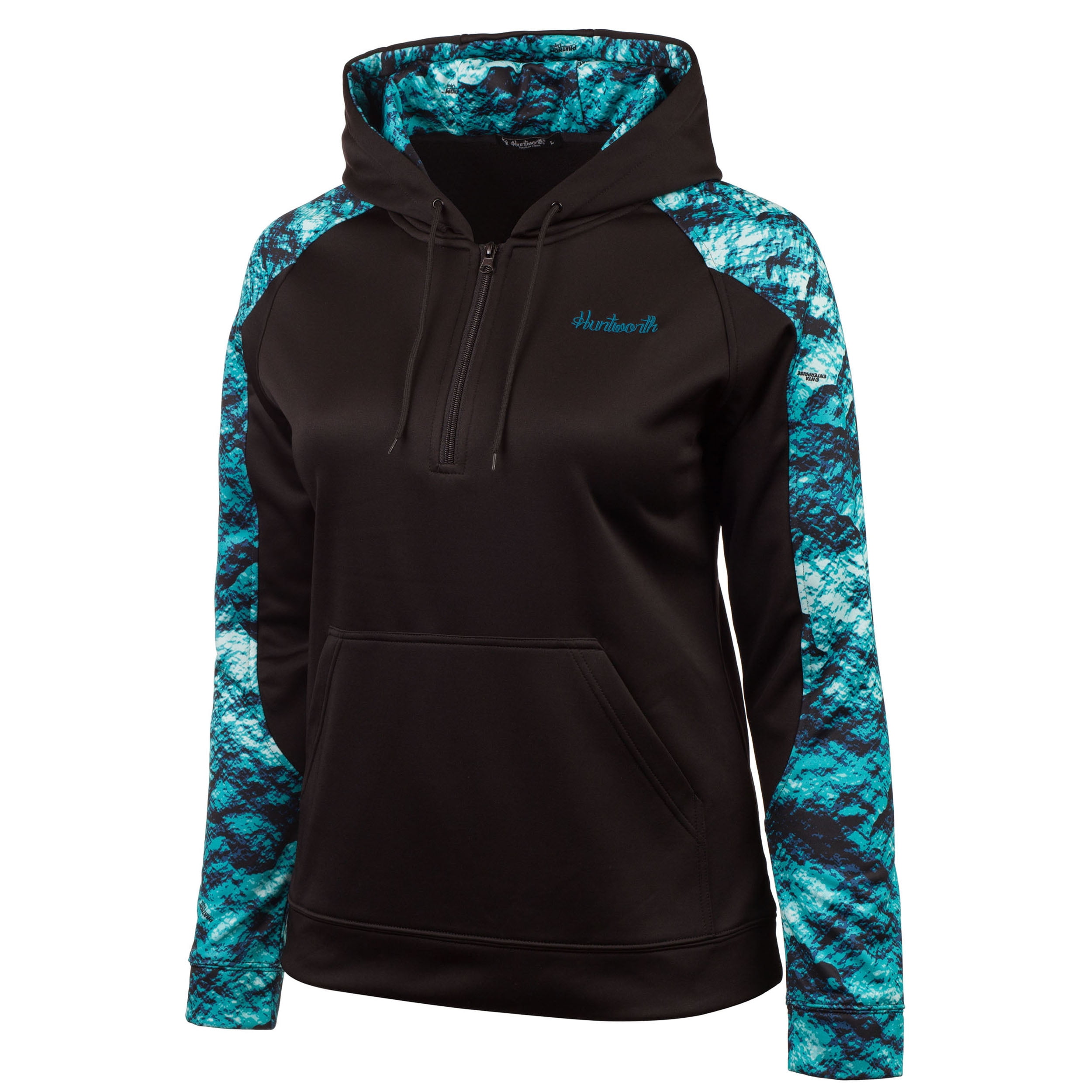 Huntworth - Ladies Black and Phathom Lagoon Performance Hoodie Medium - Walmart.com - Walmart.com