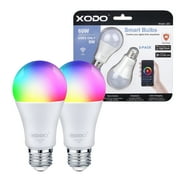 XODO 2-Pack Smart WiFi Light Bulb, Multi Color Changing LED, App Controlled