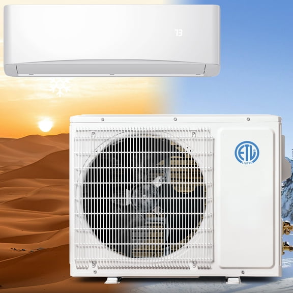 Patiosunny 12000BTU Mini Split Air Conditioner Wall Mounted, 17SEER2 115V Split AC with 4-in-1 Cool/Heat/Dehumidify/Fan, Energy Efficient ECO Mode, Turbo Fast Cooling Heating, White