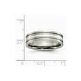 thumbnail image 6 of Titanium Grooved 925 Sterling Silver Inlay 6mm Brushed Band Size: 10; for Adults and Teens; for Women and Men, 6 of 6
