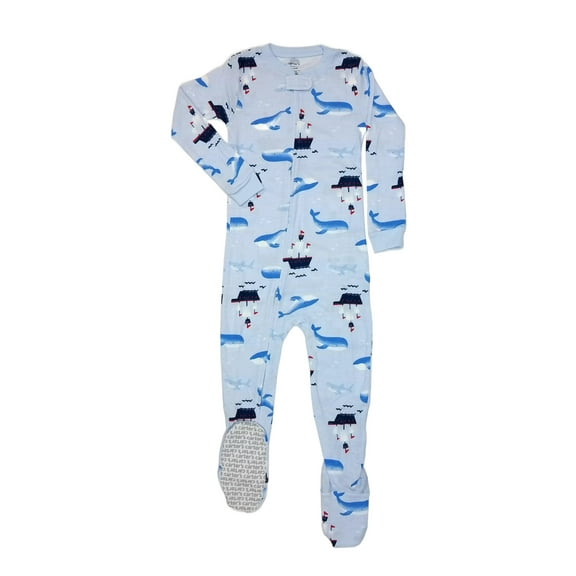 Carter's Toddler Boy's Soft Cotton Whales, Sharks Nautical Footed Pajama Sleeper, Size 3T