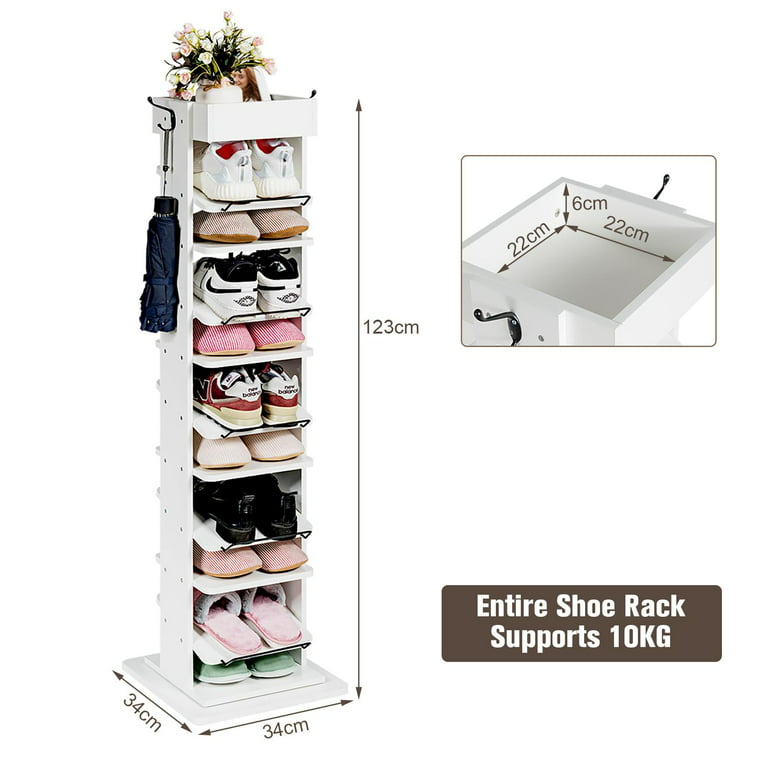 Dropship 8 Tier Entryway Wooden Shoe Rack Vertical Shoe Shelf