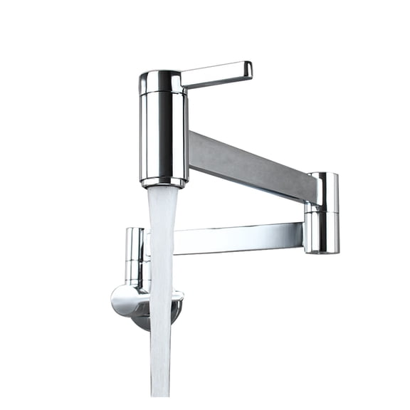 Robinet Moderne Bras Pliant d'Eau Froide Robinet de Cuisine Remplisseur de Pot d'Évier de Salle de Bain Anti-Éclaboussures en Laiton Montage Mural Double Interrupteur, Facile à Utiliser