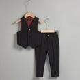 thumbnail image 2 of Boys suit Slim Fit 5 Piece, Adjustable Waist, Boys Formal Suit with Jacket, Pants, Vest, Shirt, Tie, and Bow Tie, 2 of 5