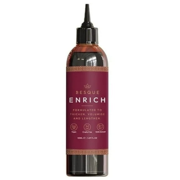 Besque Enrich Hair Oil, 1.69 FL OZ, with Castor Oil and Black Seed Oil, Suitable for All Hair Types