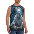 thumbnail image 2 of Fotbe Forest Meditating Goat Men's Camiseta sin Mangas Estampada para Hombres, Playera Casual para Gimnasio, Entrenamiento, Playa-Large, 2 of 7