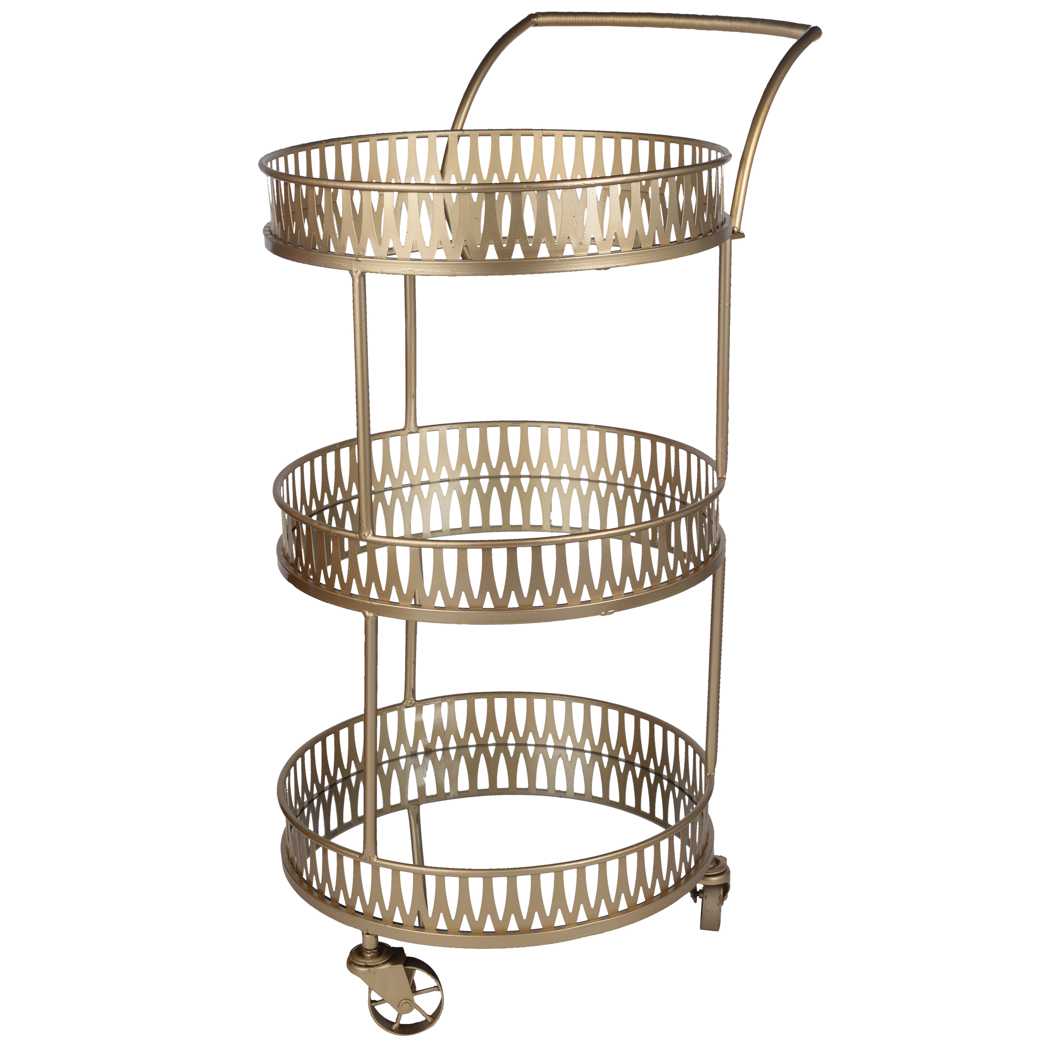 A&B Home Urban Vogue Round Bar Cart, Gold