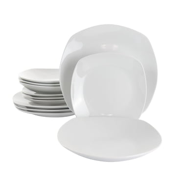 Gibson Home Everyday Essential White Dinnerware Set, 12-Piece Set ...