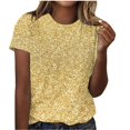 thumbnail image 2 of Fiudx Tops para Mujer Camiseta Informal de Manga Corta con Cuello Redondo y Estampado a La Moda para Mujer, 2 of 4