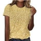 thumbnail image 1 of Tops de Algodón para Mujeres Impreso Cuello Redondo Mangas Cortas Casual, Camiseta para el Hogar Y el Uso Diario, 1 of 4