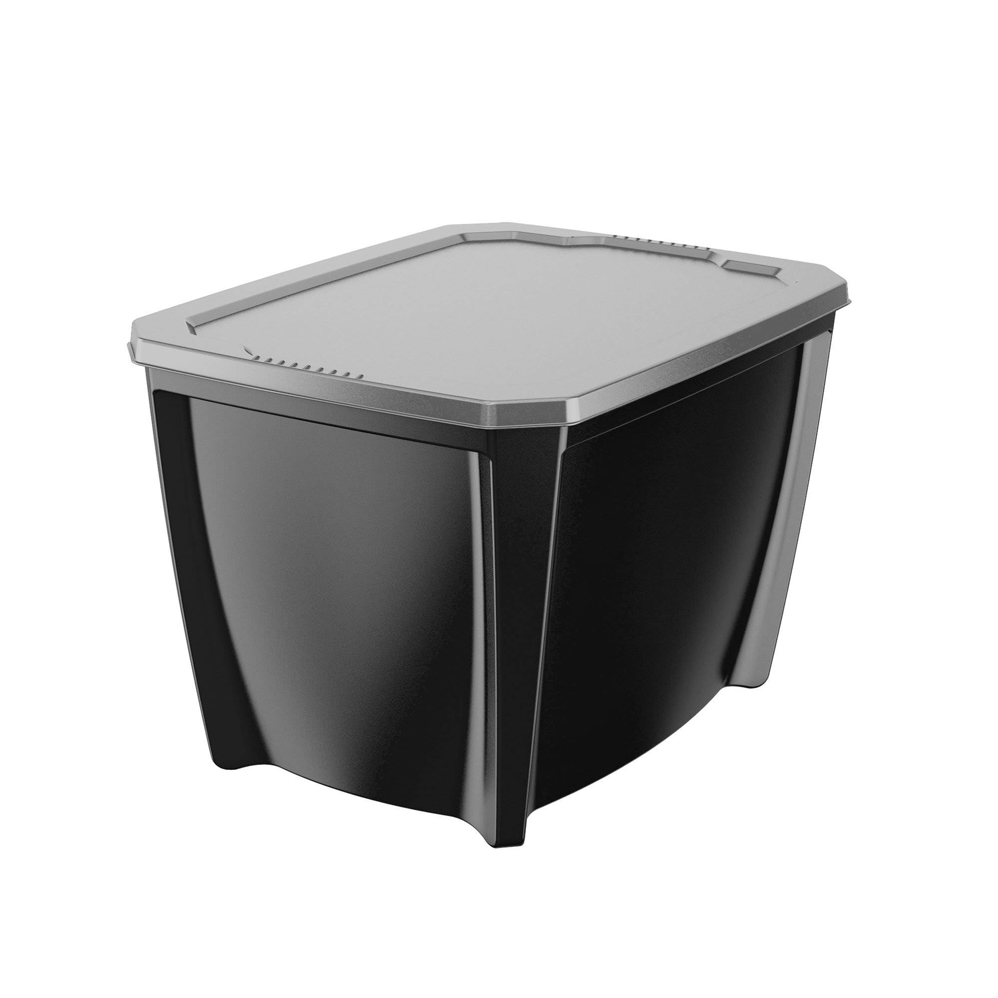 Life Story 20 Gallon Heavy Duty Stackable Storage Tote with Snap Lid, Black