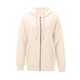 thumbnail image 4 of Stralyhd Women's Lightweight Hoodies Full Zip Up Adjustable Drawcord Oversized Sweatshirts with Pockets Long Sleeve Thin Casual Hooded Jackets Beige XL, 4 of 5