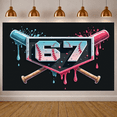 thumbnail image 4 of Colorful Drip Design 67th Birthday Banner Baseball Bat  Celebration Display Splatter Pattern Retro Border Party Backdrop for 67th Birthday Party Anniversary Celebration Indoor Party, 4 of 8