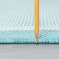 thumbnail image 4 of 5x8 Water Resistant, Indoor Outdoor Rugs for Patios, Front Door Entry, Entryway, Deck, Porch, Balcony | Outside Area Rug for Patio | Aqua, Striped Border | Size: 5'3'' x 7'3'', 4 of 8
