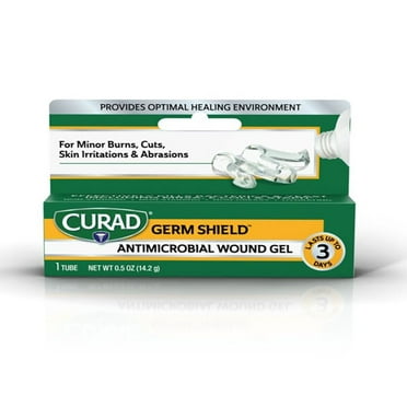 Curad Germ Shield Antimicrobial Silver Wound Gel, For Minor Cuts, Scrapes and Burns, 0.5 oz Tube, 1 Count