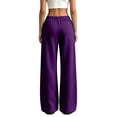 thumbnail image 4 of Resicozy Sweatpants Women Casual Wide Leg Baggy Lounge Pants High Waisted Drawstring with Pockets Oversized Soft Track Joggers Purple 2XL, 4 of 6