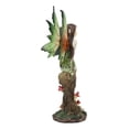 thumbnail image 4 of Ebros Whimsical Peppermint Elf Fairy Sitting On Tree Stump Statue 9.5"Tall Mythical Tribal Holiday Faerie Fantasy Sculpture, 4 of 5
