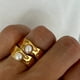 thumbnail image 4 of Uworld-Anillos gruesos de acero inoxidable 316L chapados en PVD, joyería de declaración de boda, concha de perla de agua dulce, anillo de circón, oro de 18K, 4 of 4