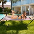 thumbnail image 3 of Sorbus Hammock with Stand – 2-Person, 450 lb Capacity, Pillow, for Patio/Yard, Mocha, 3 of 5