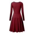 thumbnail image 3 of ShomPort Women's Casual Long Sleeve T-Shirt Dresses Fall Round Neck A-Line Flowy Midi Dresses, 3 of 3