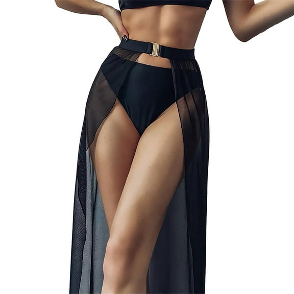 yunLCZ Swimsuit Cover Up for Women Women's Solid Color High Waist Belly Covering Half Length Cardigan Swim Trunks Skirt Wrap Skirt Swimsuit Cover Up