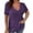 Purple, variant on DQRPSEETB Womens Tops 2024 Spring Summer Explosion Border Solid Color Plus Size Women's Elegant Top V Neck Stripes Short Sleeve Pullover T Shirt Linen Tops for Women Purple 4XL