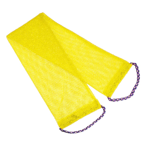 Toalla de Exfoliación Elástica 1 Pc para Cuerpo, Esfregador Corporal para Baño Ducha 29.92"x5.51" Amarillo