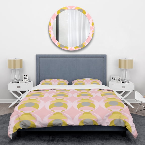 Designart 'Retro Pastel Circular Pattern IV' Mid-Century Modern Duvet Cover Set