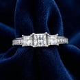 thumbnail image 3 of Pompeii 1ct Three Stone Princess Cut Diamond Engagement Ring 14K White Gold (H,SI2), 3 of 4