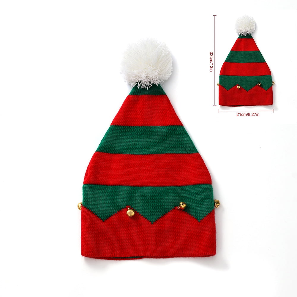 Unisex Knitted Christmas Elf Novelty With 3D Ears Winter Hat 