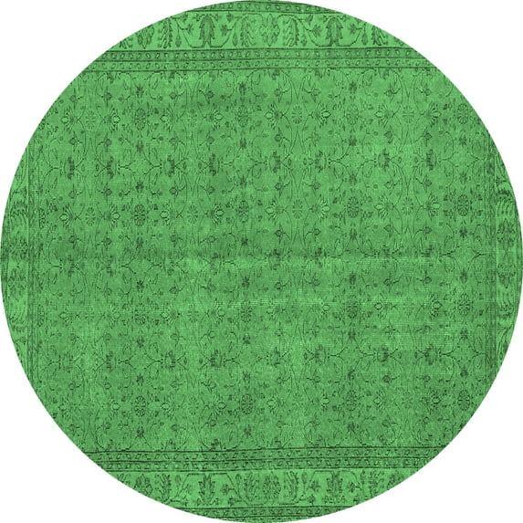 Ahgly Company Indoor Round Persian Emerald Green Bohemian Area Rugs, 4' Round