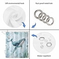 thumbnail image 5 of Coastal Whale Bathroom Shower Curtains with 12 Hooks Polyester Waterproof Shower Curtain for Stalls and Bathtubs Nautical Ocean Shells Seaweed Coral Decorative Bathroom Privacy Curtain 66x72 Inches, 5 of 8
