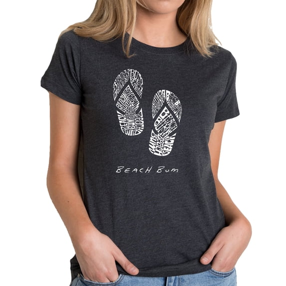 LA Pop Art Women's Premium Blend Word Art T-shirt - BEACH BUM