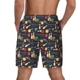 thumbnail image 4 of Uemuo Christmas Holiday Bowling Pattern Mens Swim Trunks Quick Dry Board Shorts with Mesh Lining, Stretch Beach Shorts Quick Dry No-Chafing Board Shorts-XX-Large, 4 of 9