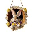 thumbnail image 1 of Plaque de Porte de Pâques Bienvenue Pâques en Bois Adaptée pour Porte d'Entrée Pâques Suspendable avec Lapin de Pâques Adaptée pour Porte d'Entrée et Mur., 1 of 5