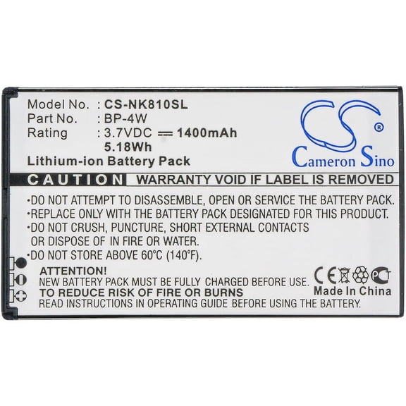 1400mAh BP-4W Battery for Nokia Lumia 810 Lumia 822