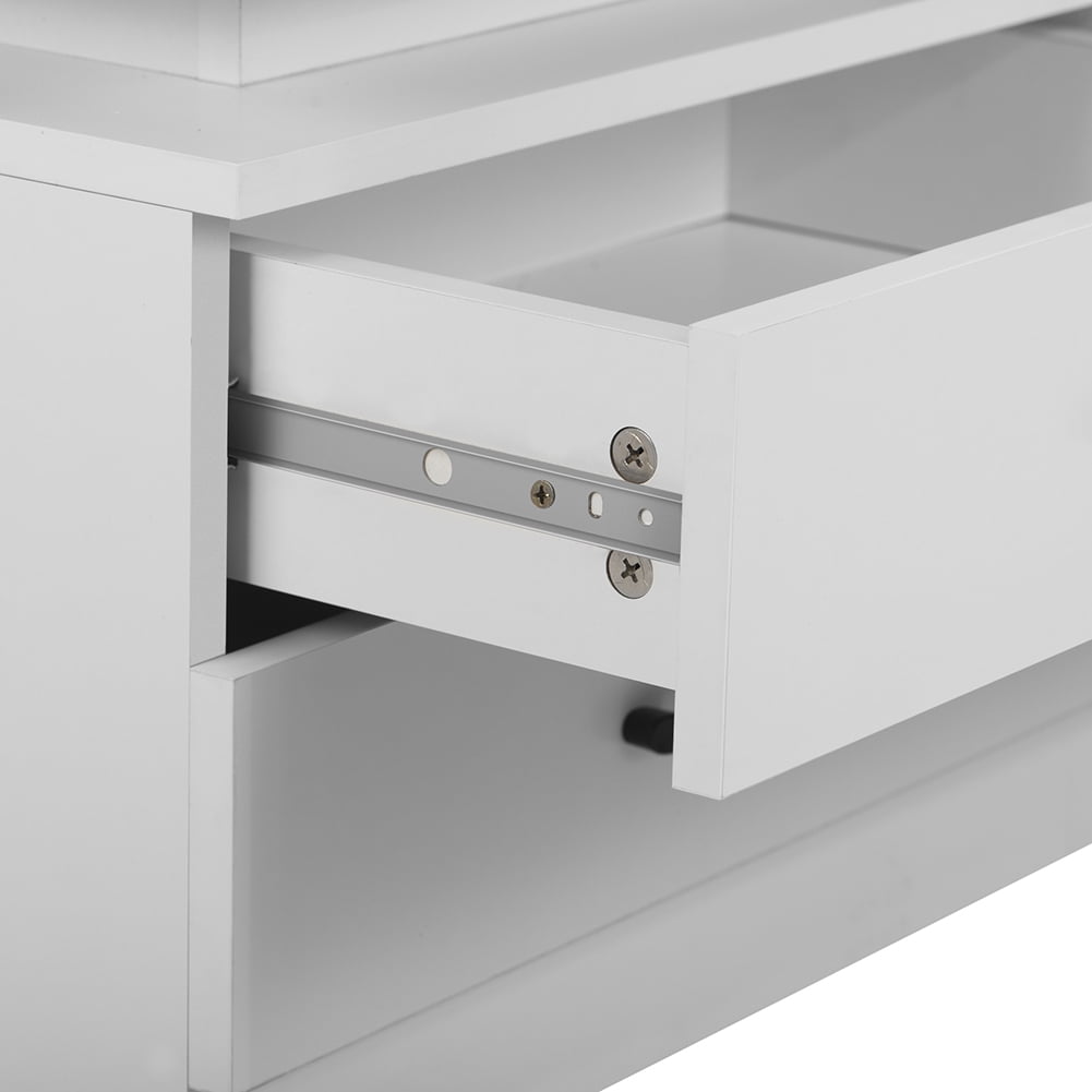 Kadyn LED Nightstand, Bedside Table with 2 Drawers and USB Charging Ports, Night Table with Wireless Charging and Remote Control LED Light, White Kadyn LED Nightstand, Bedside Table with 2 Drawers and USB Charging Ports, Night Table with Wireless Charging and Remote Control LED Light, White