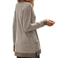 thumbnail image 4 of TAGOLD Womens 3/4 Long Sleeve Summer Tops, Women's Round Neck Color Matching Pocket Long Sleeve Pullover Top Loose Casual T-Shirt Long Sleeve Round Neck Top/Shirt, 4 of 4