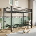 thumbnail image 5 of Metal Bunk Bed Twin Over Twin, Heavy Duty Twin Bunk Beds with shelf and Slatted Support No Box Spring Needed Black, 5 of 8