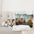 thumbnail image 4 of Ambesonne Urban Throw Pillow Cover 2 Pack, Beverly Hills Street View, 18", Pale Blue Peach Green, 4 of 7