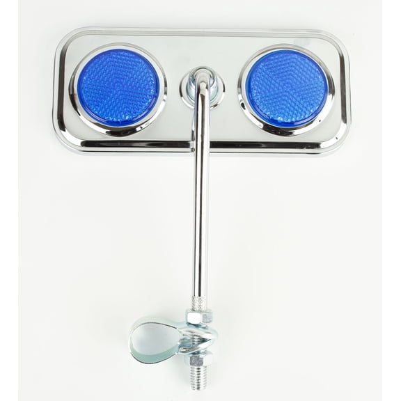 OG Bicycle Mirror Rectangle Chrome w/ Blue Reflectors