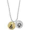 thumbnail image 1 of Delight Jewelry Goldtone Large Disc Letter - & - 3/4'' Silvertone Script Initial Disc - D - Charm Necklace, 20"+3", 1 of 4