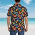 thumbnail image 4 of Fuzoiu Colorful Pineapples1 Print Hawaiian Shirt for Men, Summer Beach Casual Short Sleeve Button Down Shirts, Men’s Beach Summer Shirts with Pocket,3X-Large, 4 of 7